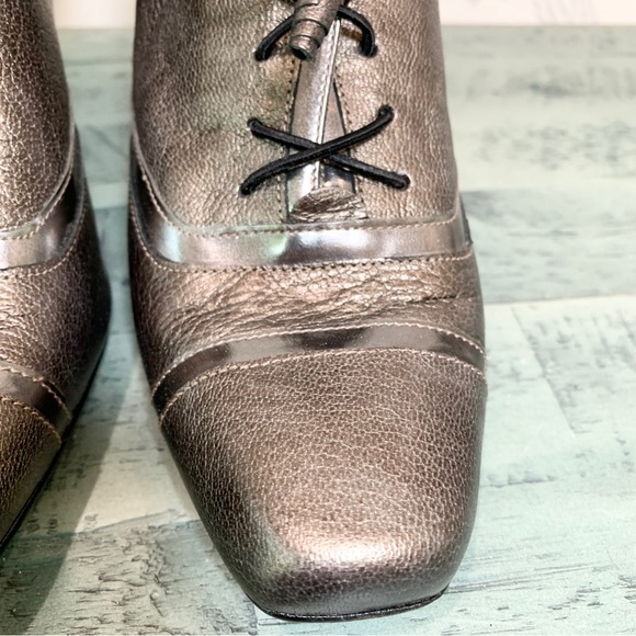 Stuart Weitzman Cavendish Shoes Bronze Tie Heels 8.5 - Picture 5 of 15